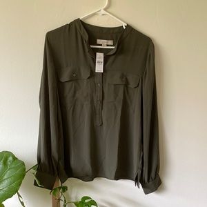 LOFT Henley Utility Blouse